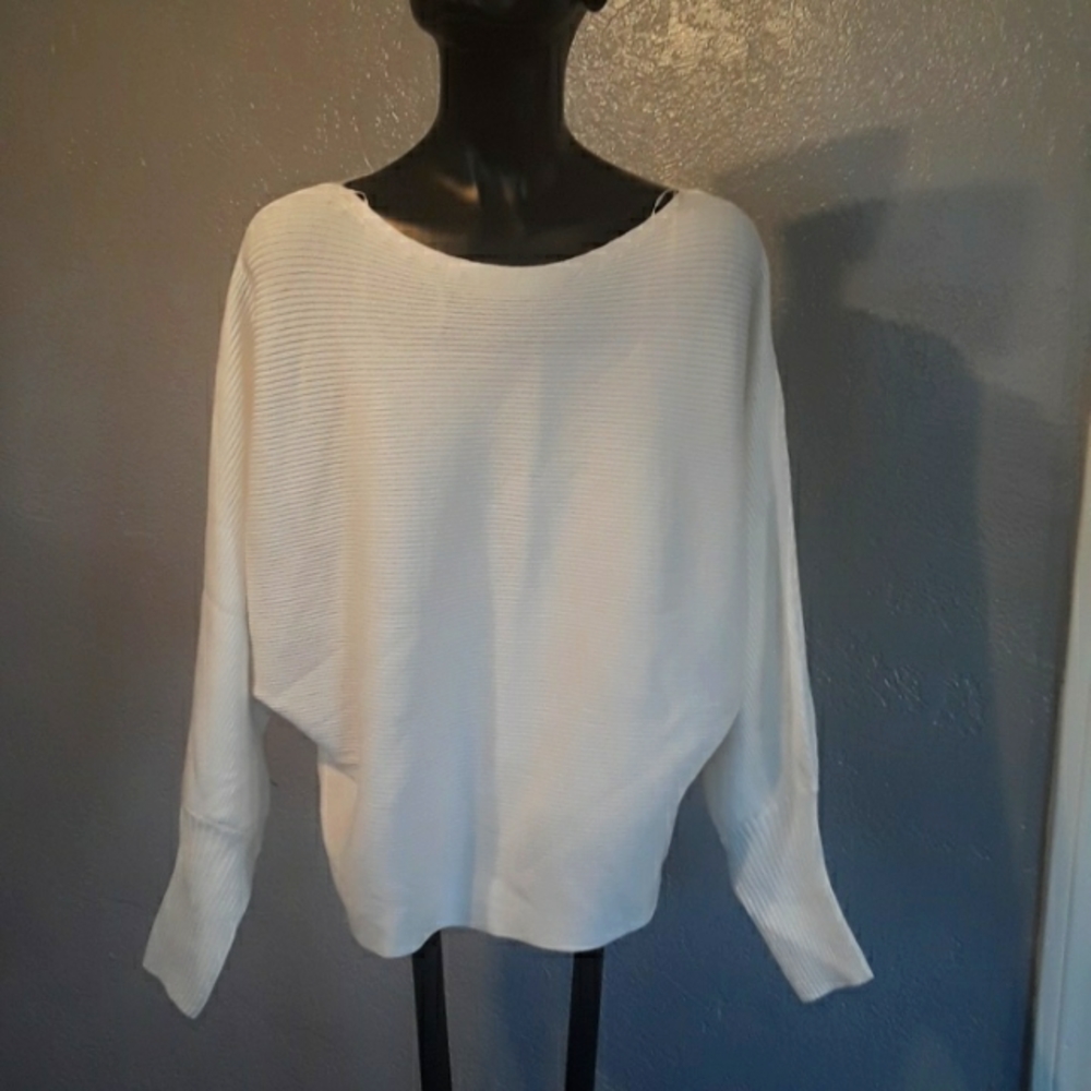 Pink rose stretch rayon ribs top size medium new